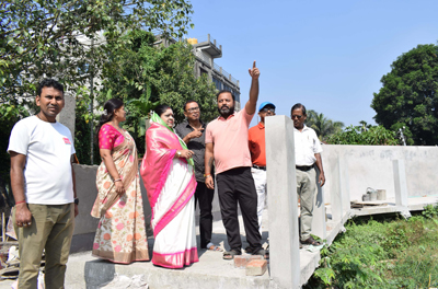 Chairperson Agartala Municipal Corporation’s (AMC) central zone Ratna Datta inspected ongoing works at Shib Bari temple area of the city on November 10.